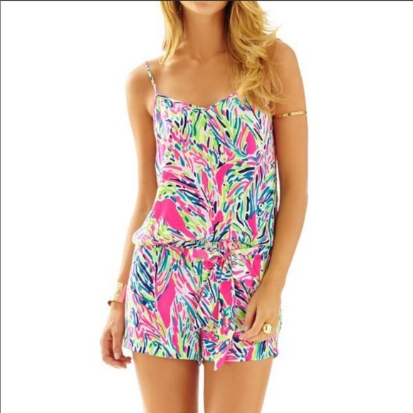 Lilly Pulitzer Palm Reader Dusk Romper NWT